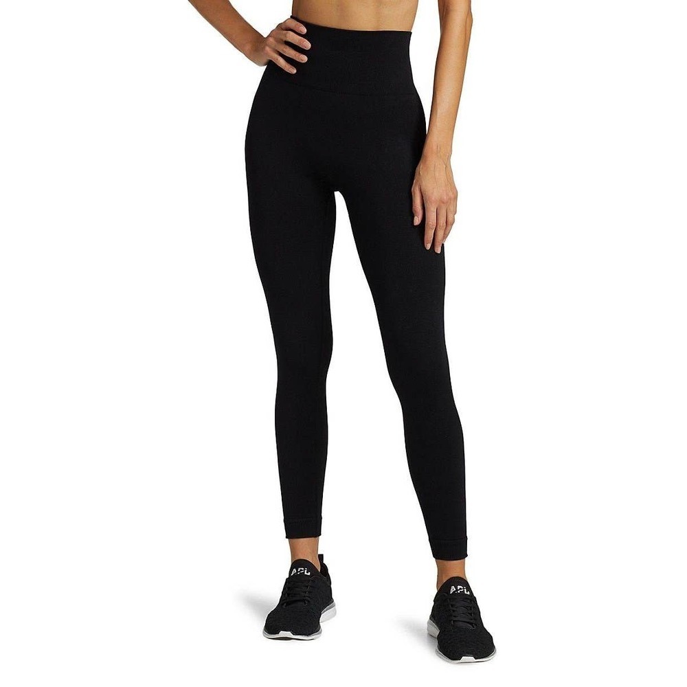 NWT We Wore What Seamless Leggings MEDIUM Black Athletic Fitness Circular Knit